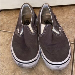 Gray slip on vans